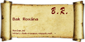 Bak Roxána névjegykártya